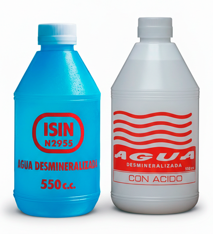 Envases de agua desmineralizada